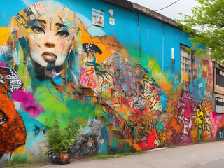 Colorful Urban Artistry: Discover the Mesmerizing Street Graffiti Adorning a Vibrant Wall