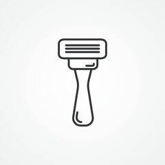Razor blade shave line icon. shaving razor outline icon.