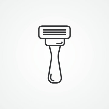 recommend clip art: Razor blade shave line icon. shaving razor outline icon.