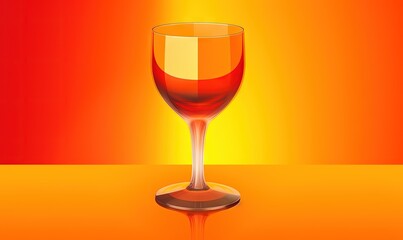 a glass of red wine on a yellow background with a red and yellow background behind it and a red and yellow background behind it with a red and yellow border.  generative ai