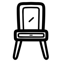 dressing table line icon style