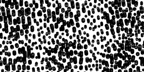 Grunge black texture shabby abstract strokes of old paint. Vector monochrome background