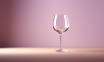  a glass of wine sitting on a table with a pink wall in the back ground and a light pink wall in the back ground behind it.  generative ai