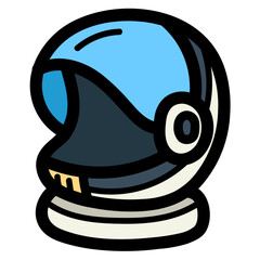 astronaut helmet filled outline icon style