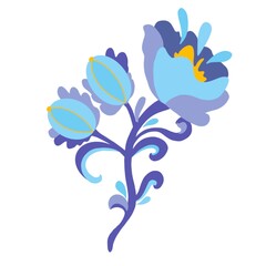 blue flower, delicate lily with swirls