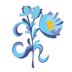 blue bird with flower