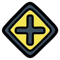 cross road filled outline icon style