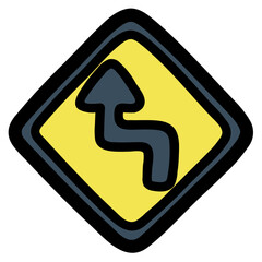 reverse turn filled outline icon style