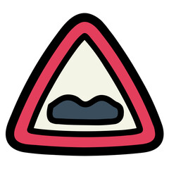 uneven road filled outline icon style