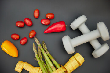 table of vegetables and green grass