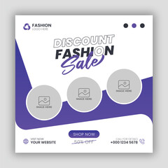 Fashion sale social media post and web banner template