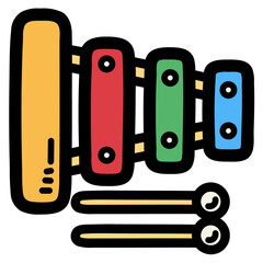 xylophone filled outline icon style