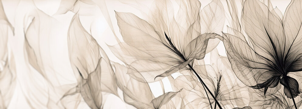 fine art botanical painting lith printing light Champagne and black,single design,in white background,generative ai.