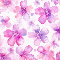 Obraz na płótnie Canvas Watercolor background of florals on white, floral design for invitations. Generative Ai.