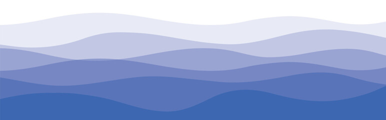 Naklejka premium Blue water wave line deep sea background. Blue natural water ocean wave layer background. Vector illustration. 