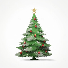 Illustration Christmas tree, isolated white background