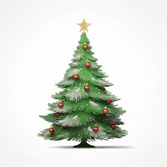 Fototapeta premium Illustration Christmas tree, isolated white background