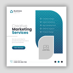 Digital marketing business social media post and web banner design template