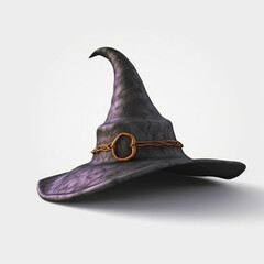 Halloween witch hat on white background. 