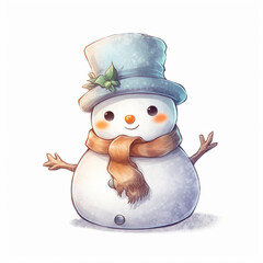 snowman illustration white background