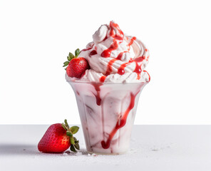 Strawberry Sundae isolated on white background