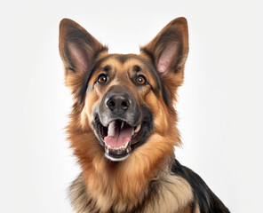 German shepherd dog on white background