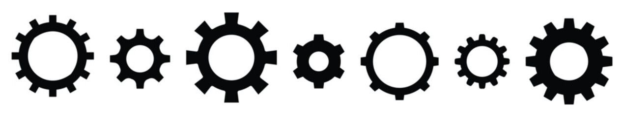 Setting gears icon. Gear setting icon vector collection on white background. Cog wheel and gears isolated.Vector illustration	
