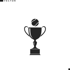 Tennis ball with trophy icon