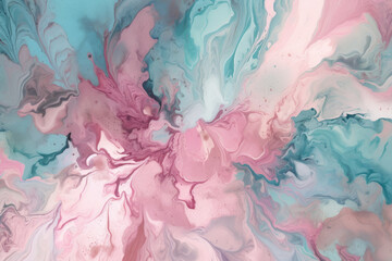 Abstract and minimalistic acid wash design with soft and subtle hues of pink and blue, generative ai