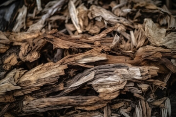 Abstract background of splintered wood with rough texture and natural colors, generative ai