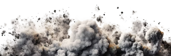Zelfklevend Fotobehang Explosions isolated on transparent background - Generative AI © comicsans