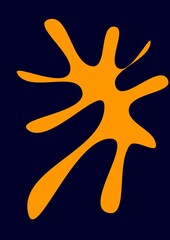 Big orange blob on a dark blue background