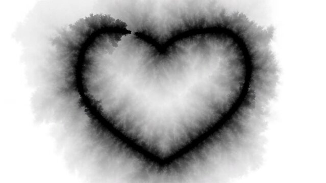 Ink heart on white background