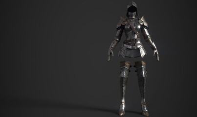 Fototapeta na wymiar Female Armorpose render of background. 3d rendering