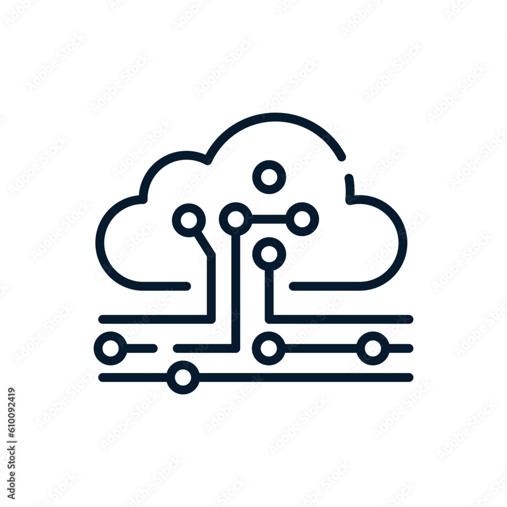 Poster cloud computing resources. vector icon isolated on white background.