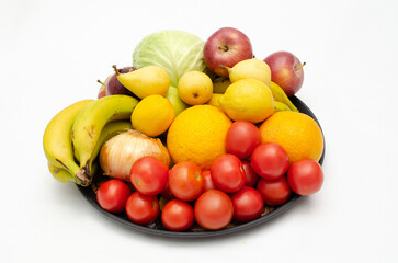 Colorful fruit and vegetable platter