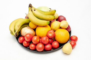 Colorful fruit and vegetable platter