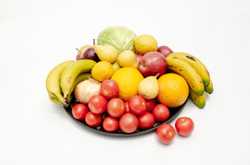 Colorful fruit and vegetable platter