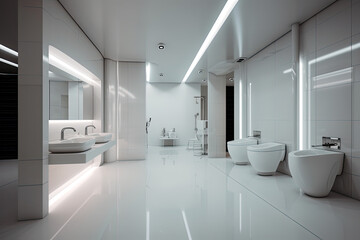 Fototapeta na wymiar Future of Luxury Bathrooms: A Seamless Blend of Elegance, Intelligence, and Sophisticated Design in Smart Washrooms