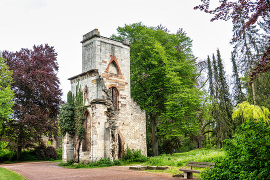 House of the Templers in public park at the river Ilm in Weimar, Thuringia, Germany.