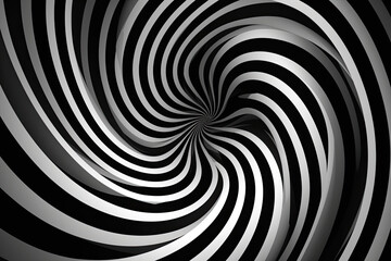 Fototapeta premium Bold black and white spiral stripes with a hypnotic and mesmerizing effect, generative ai