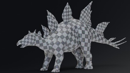 Stegosaurus pose render of background. 3d rendering