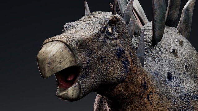 Stegosaurus pose render of background. 3d rendering