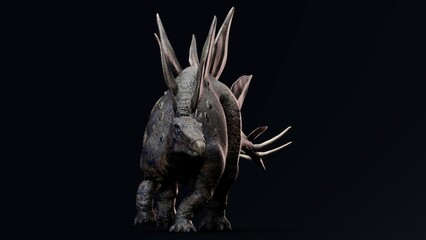 Stegosaurus pose render of background. 3d rendering