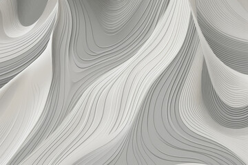 Chic and sophisticated wallpaper featuring sinuous curves in shades of gray and white, generative ai