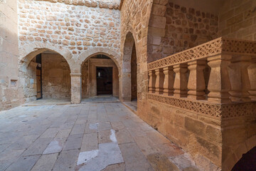 Fototapeta na wymiar Deyrulzafaran monastery of Mardin province with its photographs taken from various angles.