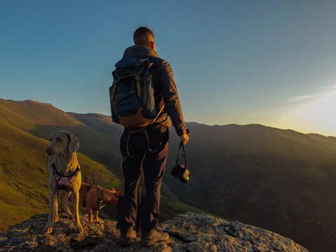 on top of the mountain taking sunrise photos