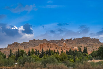 Deyrulzafaran monastery of Mardin province with its photographs taken from various angles.