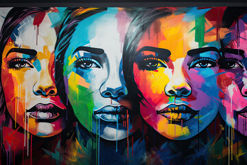 Colorful Graffiti Artwork Celebrating Diversity, generative ai
