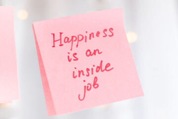 inspirational quotes on pink sticker on the mirror,handwriting text